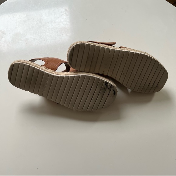 VINCE. Brown Leather Espadrille Velcro Cross Sandals - Picture 5 of 5